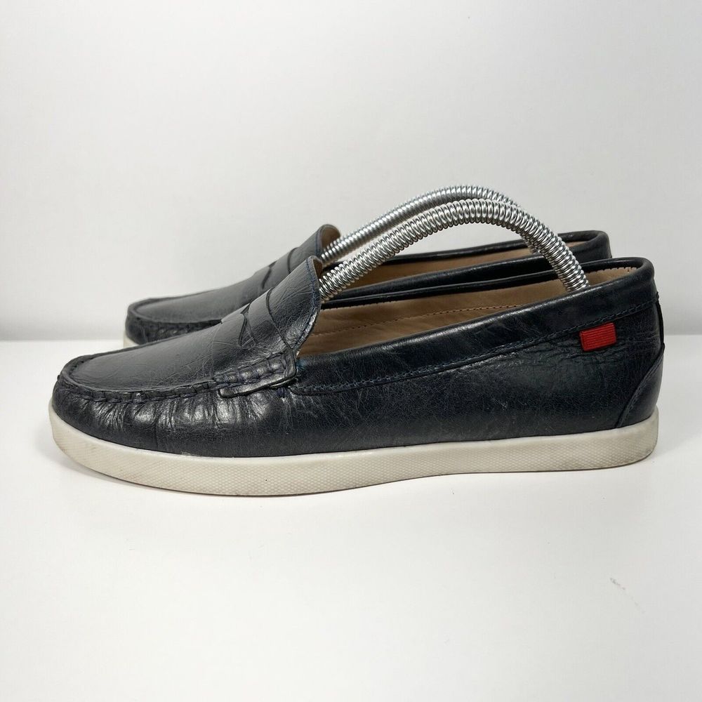 Marc Joseph New York Women's Blue Leather Shoes Penny Loafers Size 6 (3456)